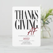 Invitation Dîner éditorial moderne de Thanksgiving AF (Debout devant)