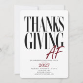 Invitation Dîner éditorial moderne de Thanksgiving AF (Devant)