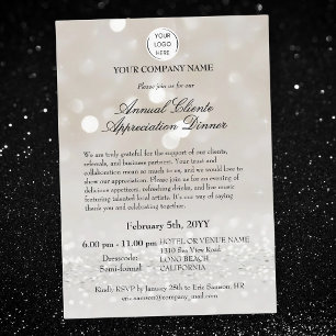Invitation Dîner élégant d'appréciation de la clientèle d'ent
