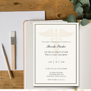 Invitation Dîner élégant de cérémonie de la robe blanche en i