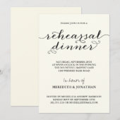 Invitation Dîner élégant de répétition (Devant / Derrière)