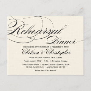 Invitation Dîner élégant de répétition de manuscrit -