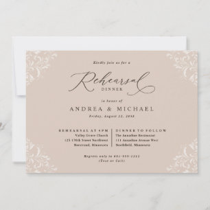 Invitation Dîner élégant de répétition de mariage au Champagn