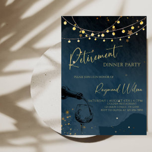 Invitation Dîner Élégant de Retraite - Célébrer un Nouveau Ch