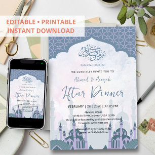 Invitation Dîner élégant de rupture du jeûne à la mosquée au