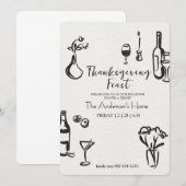 Invitation Dîner élégant de Thanksgiving rustique (Devant / Derrière)