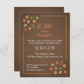 Invitation Dîner élégant moderne de thanksgiving (Devant / Derrière)