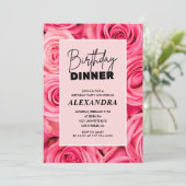 Invitation Dîner élégant Rose 68e anniversaire (Debout devant)