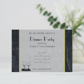 Invitation Dîner Élégant sur Marbre Noir (Debout devant)