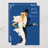 Invitation Dîner élégant vintage couple de Monte-Carlo (Devant / Derrière)