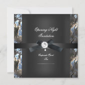 Invitation Dîner en noir et argent (Dos)