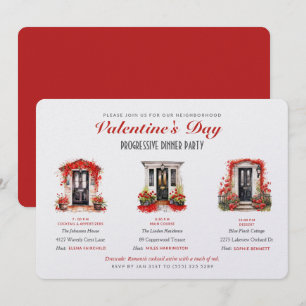 Invitation Dîner en plusieurs étapes de la Saint-Valentin