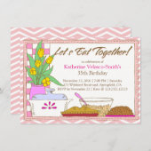 Invitation Dîner ensemble ou déjeuner Fête d'anniversaire (Devant / Derrière)