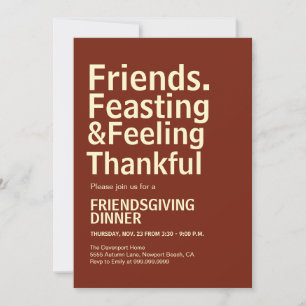 Invitation Dîner entre amis pour la fête de Thanksgiving avec