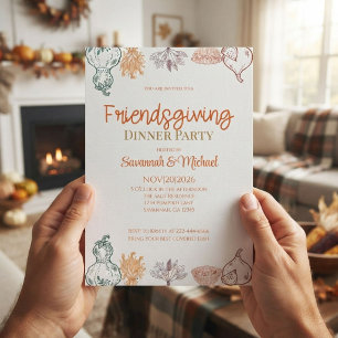 Invitation Dîner entre amis pour la fête de Thanksgiving dess
