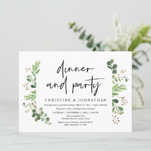 Invitation Dîner et célébration de fête de mariage en fuite