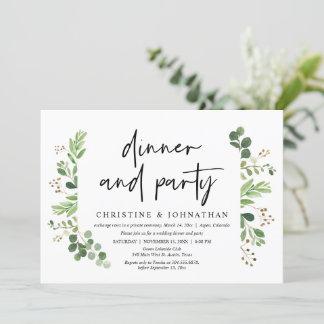 Invitation Dîner et célébration de fête de mariage en fuite