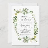 Invitation Dîner et danse Mariage vert (Devant)