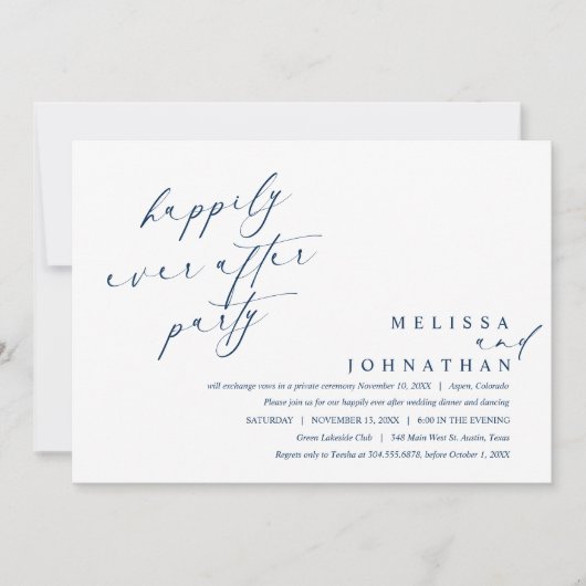 Invitation Dîner et danse pour toujours heureux (Devant)