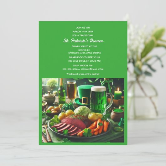 Invitation Dîner férié St Patrick's Day (Debout devant)