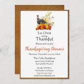 Invitation Dîner Festif Thanksgiving (Devant / Derrière)