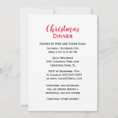 Invitation Dîner / Fête de Noël Vintage  (Dos)