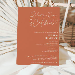 Invitation Diner fêter le dîner de la répétition du mariage b