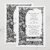 Invitation Dîner Fiançailles aux fleurs victoriennes (Devant / Derrière)