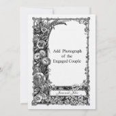 Invitation Dîner Fiançailles aux fleurs victoriennes (Dos)