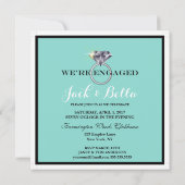 Invitation Dîner Fiançailles bleu turquoise Tiara Party (Dos)