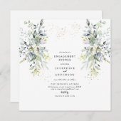 Invitation Dîner Fiançailles Eucalyptus (Devant / Derrière)