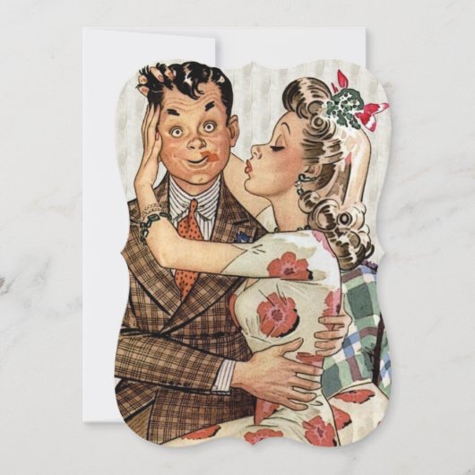 Invitation Dîner Fiançailles rétro (Devant)