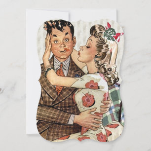 Invitation Dîner Fiançailles rétro