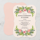 Invitation Dîner Fiançailles Tropical (Devant / Derrière)