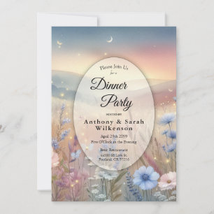 Invitation Dîner Fleur sauvage sur la lune Fête des Whispers