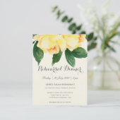 INVITATION DÎNER FLORAL DE RÉPÉTITION D'AQUARELLE JAUNE (Debout devant)