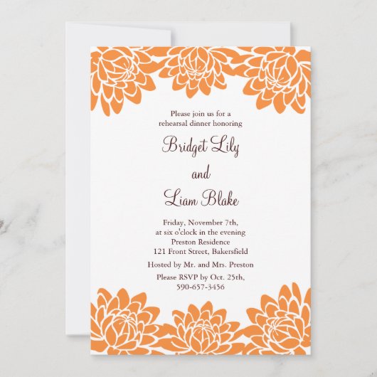 Invitation Dîner floral et moderne de répétition (Devant)