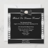 Invitation Dîner Formel Cravate Noire Blanche Hollywood (Dos)