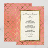 Invitation Dîner Formel de Réception de Mariage Coquillage Ar (Devant / Derrière)