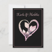 Invitation Dîner Formel De Répétition Noire 'Floral Toast' (Dos)