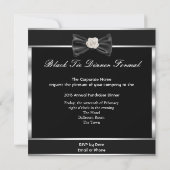 Invitation Dîner Formel en Blanc et Noir (Dos)