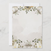 Invitation Dîner Friendsgiving floral blanc et beige  (Dos)