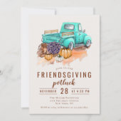 Invitation Dîner Friendsgiving Potluck Camion de Ferme Rustiq (Devant)