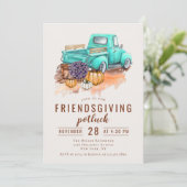 Invitation Dîner Friendsgiving Potluck Camion de Ferme Rustiq (Debout devant)