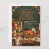 Invitation Dîner Friendsgiving Potluck de Thanksgiving (Devant)