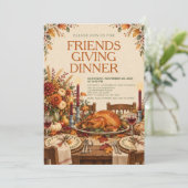 Invitation Dîner Friendsgiving Potluck de Thanksgiving (Debout devant)