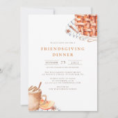 Invitation Dîner Friendsgiving Tarte au potiron à l'aquarelle (Devant)