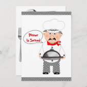 Invitation Dîner Fun Chef informel (Devant / Derrière)