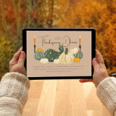 Invitation Dîner Gourds Beige Thanksgiving