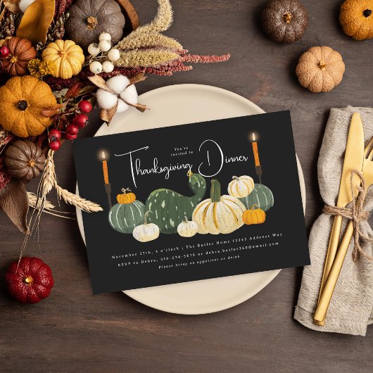 Invitation Dîner Gourds Thanksgiving